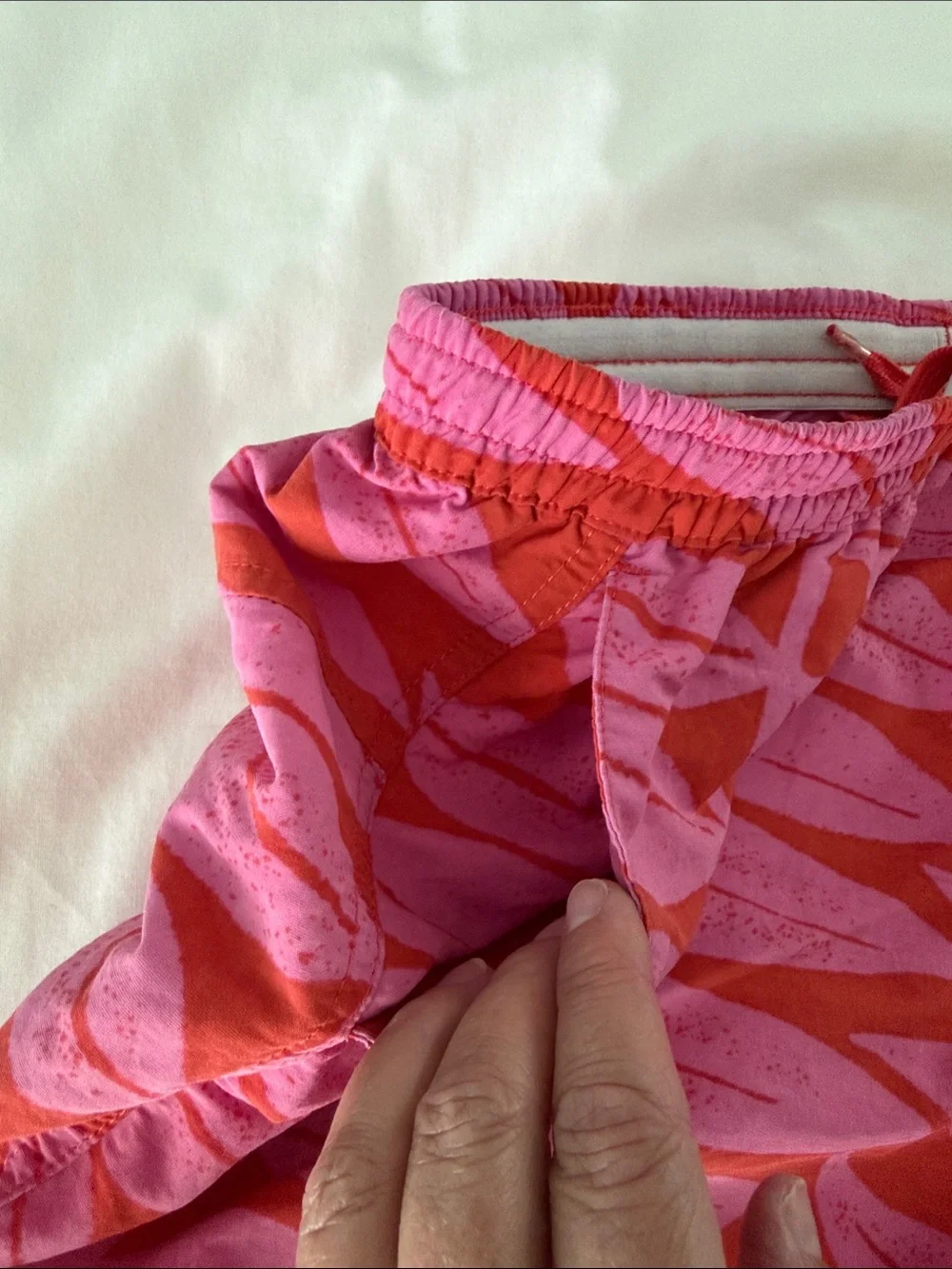 Patagonia Women’s Baggies Shorts Eucalyptus Fronds Catalan Coral Print Medium